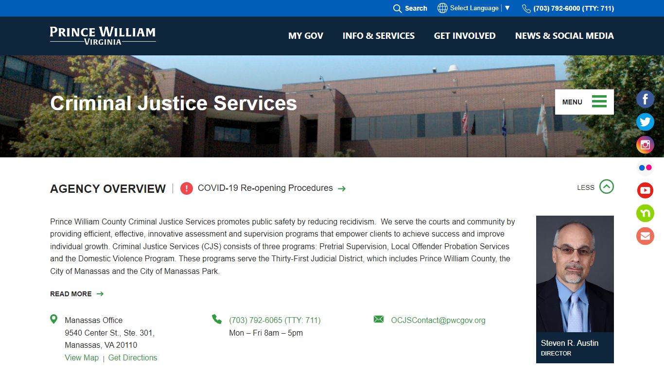 Criminal Justice Services - Prince William County, Virginia